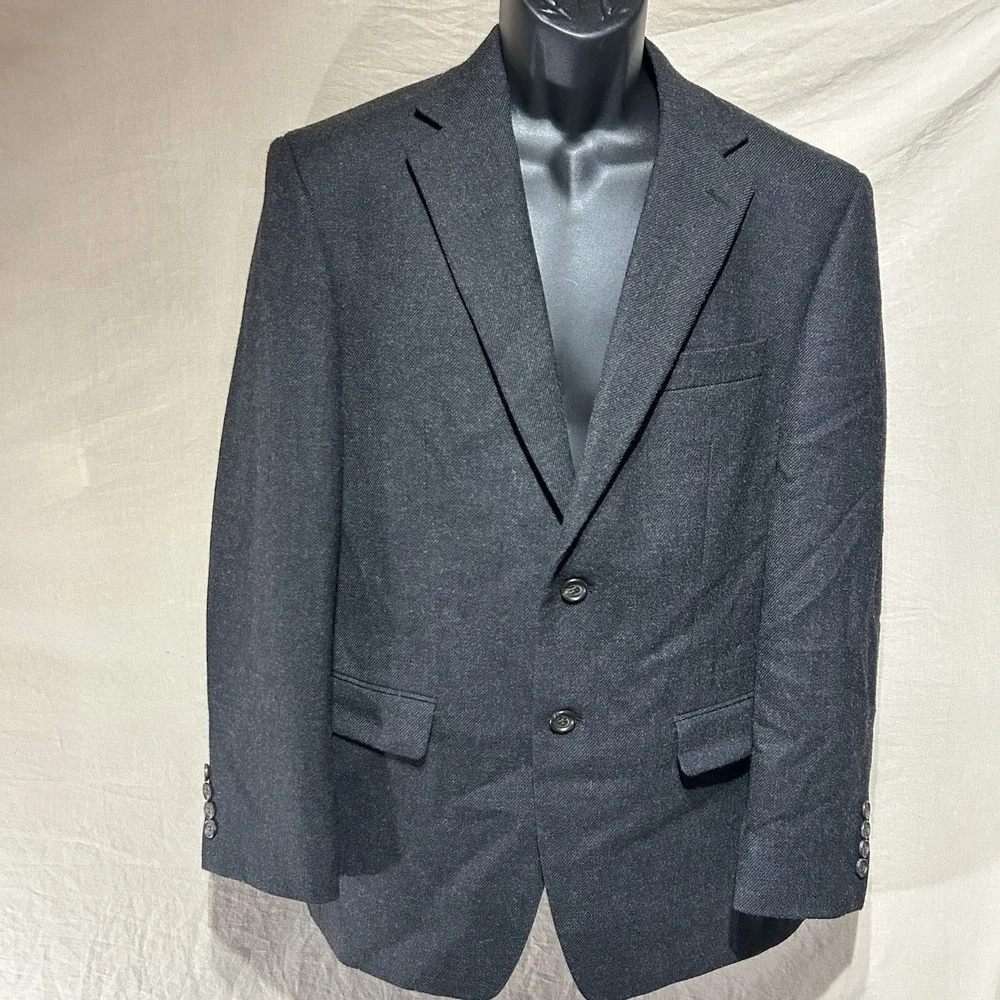 Lauren Ralph Lauren Mens 38S Blazer Suit Jacket Grey 100% Wool